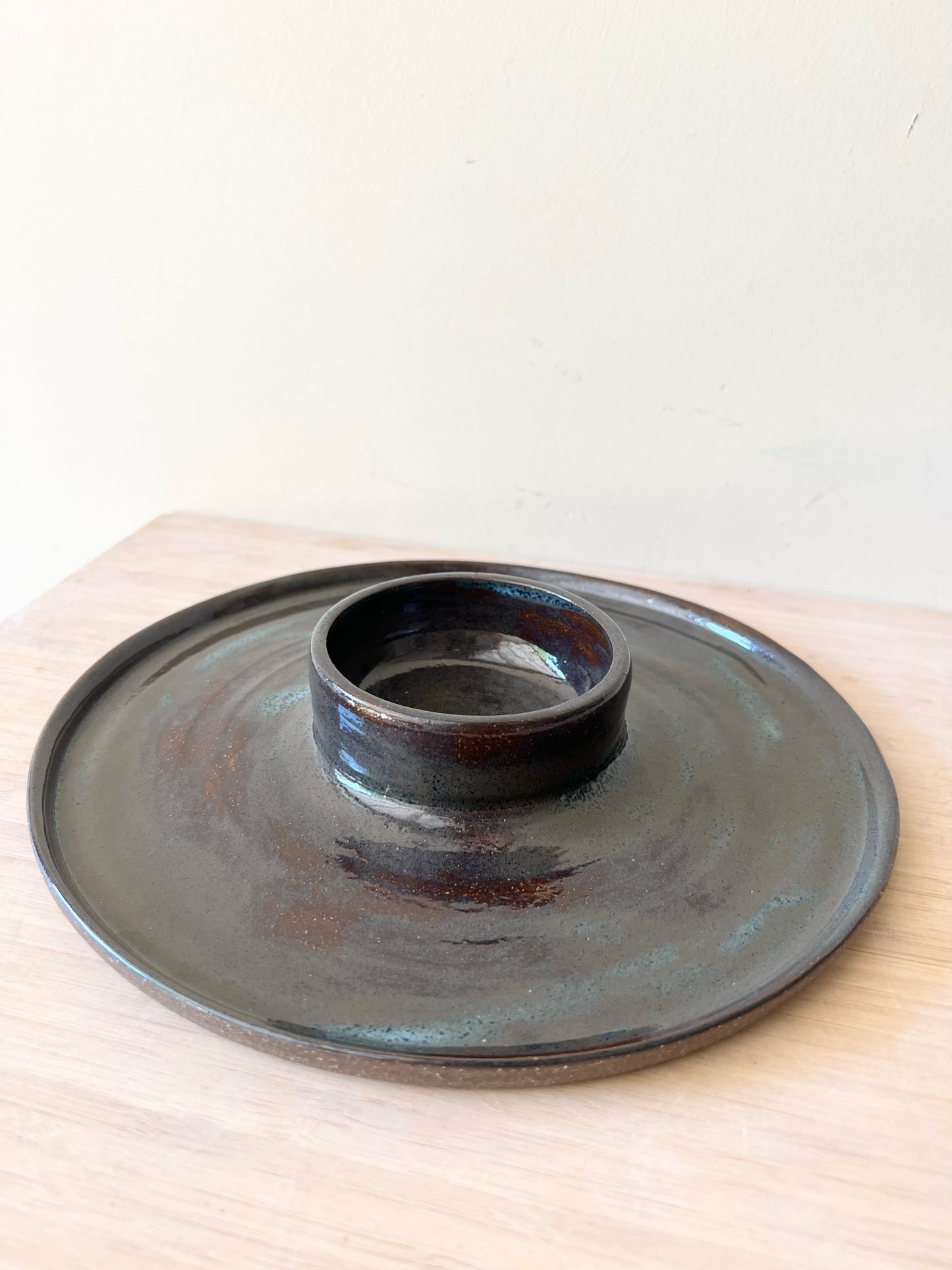 Blue/Green Chip and Dip Plate