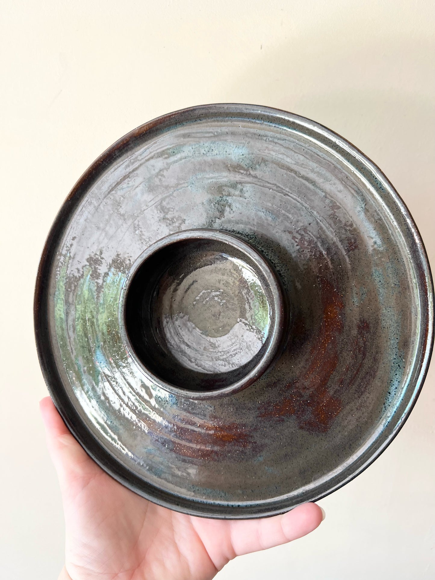 Blue/Green Chip and Dip Plate