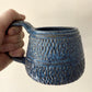 Blue Classic Carved Mug