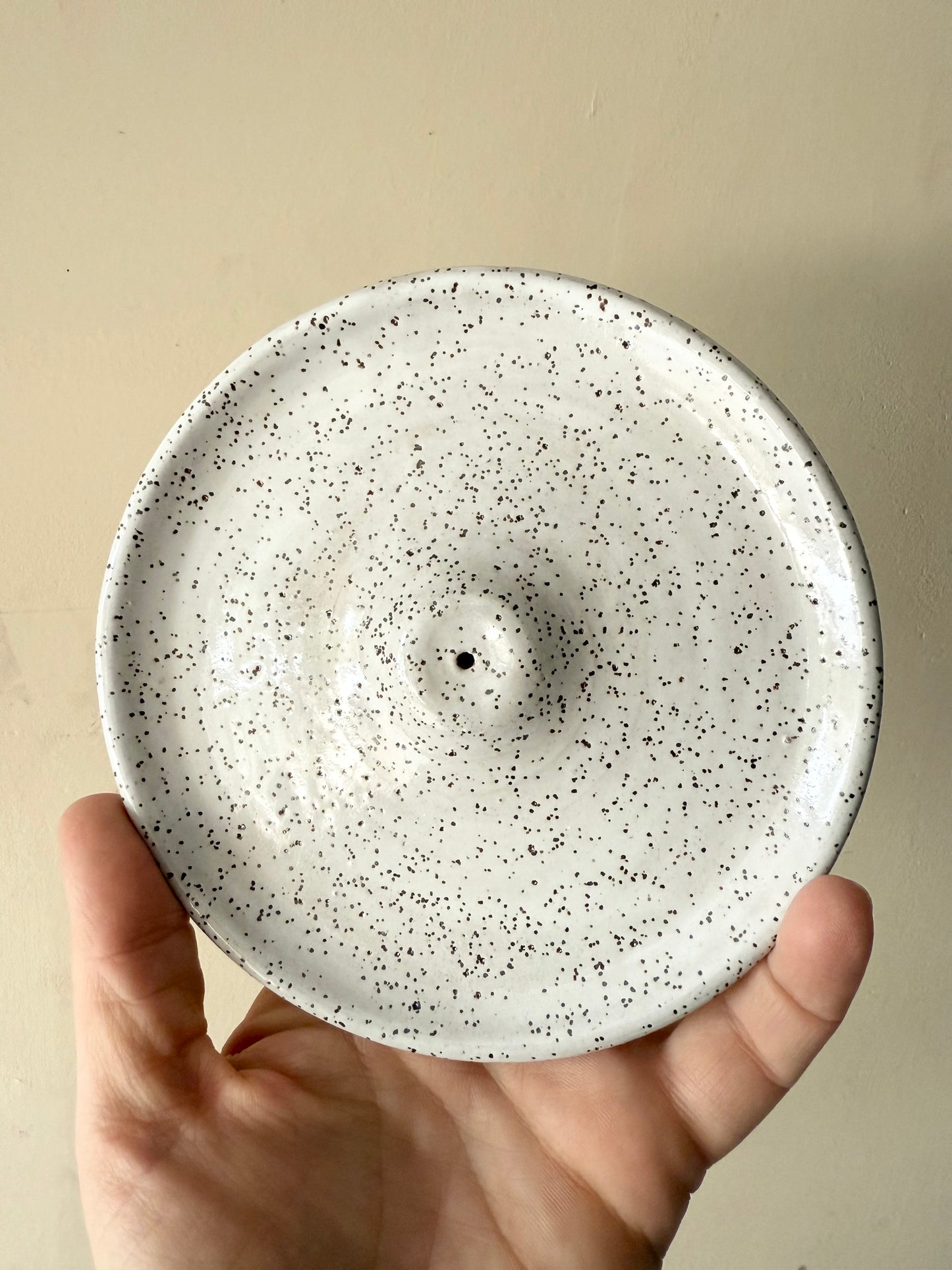 White Speckled Incense Holder