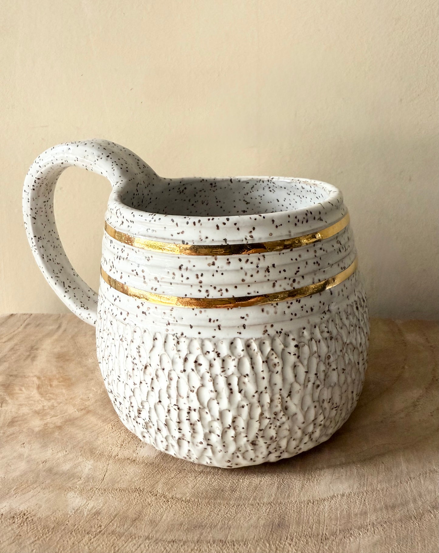 White Gold Half Carved Mug