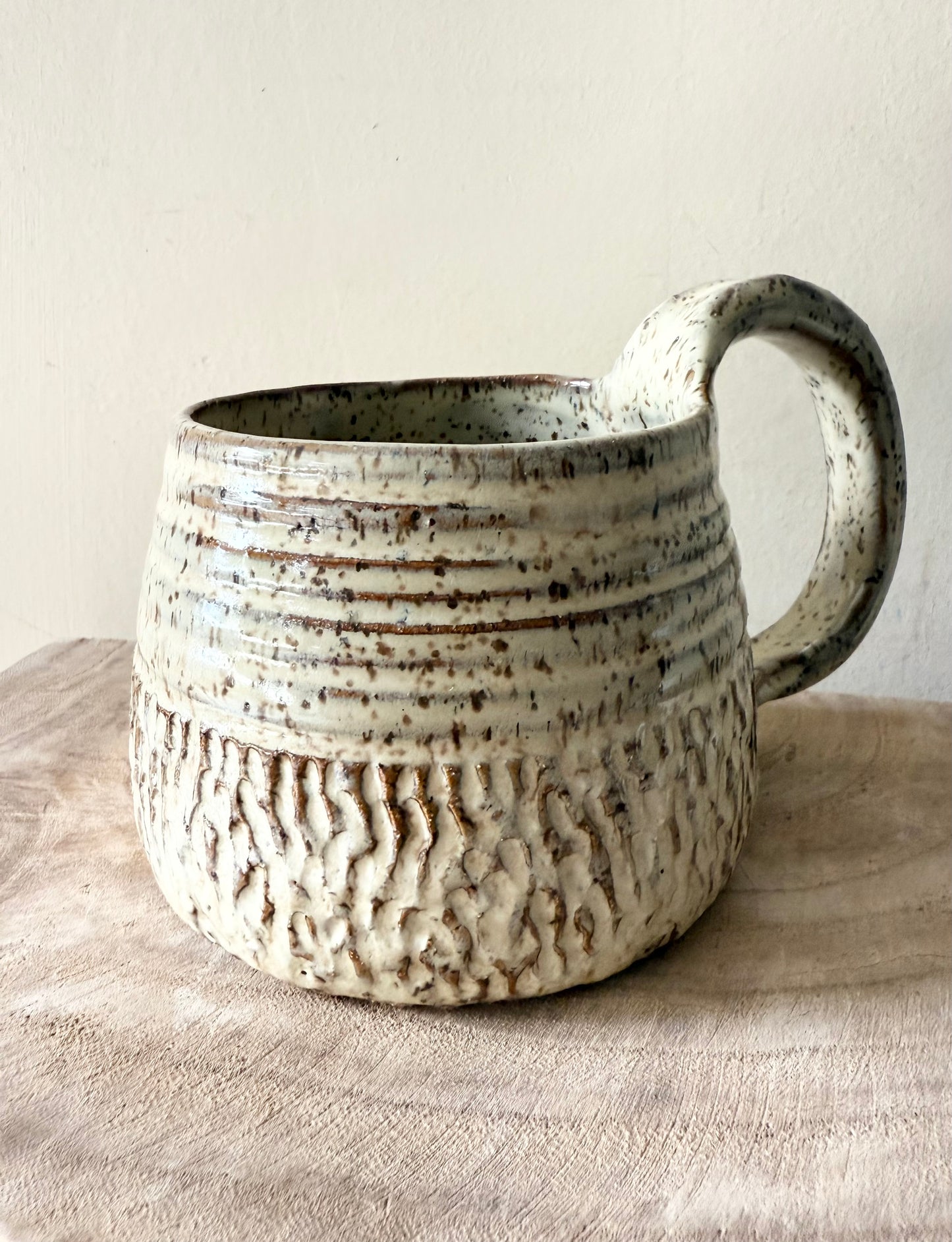 Oak Half Carved Mug