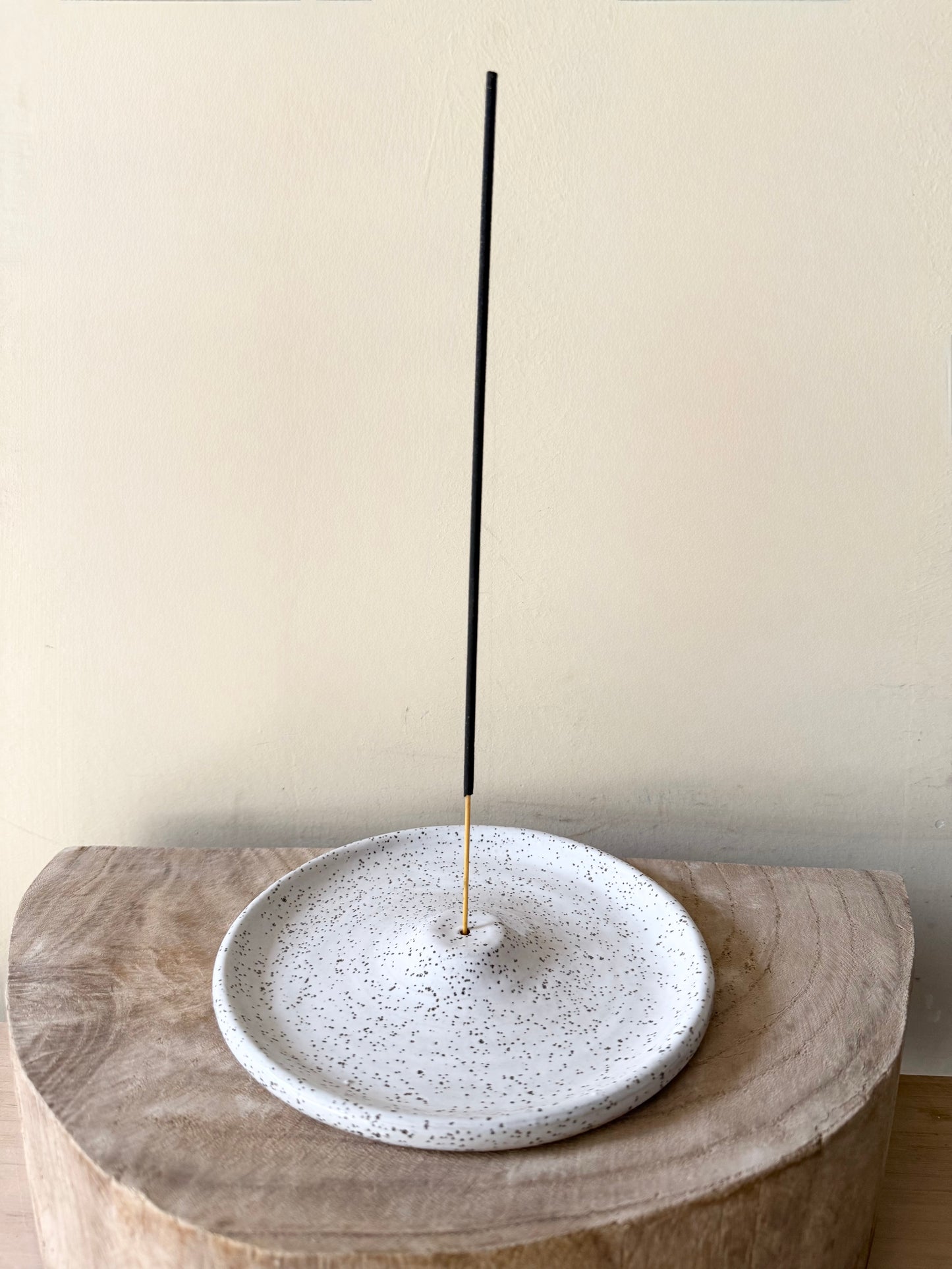 White Speckled Incense Holder