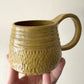 Mustard Half Carved Mug