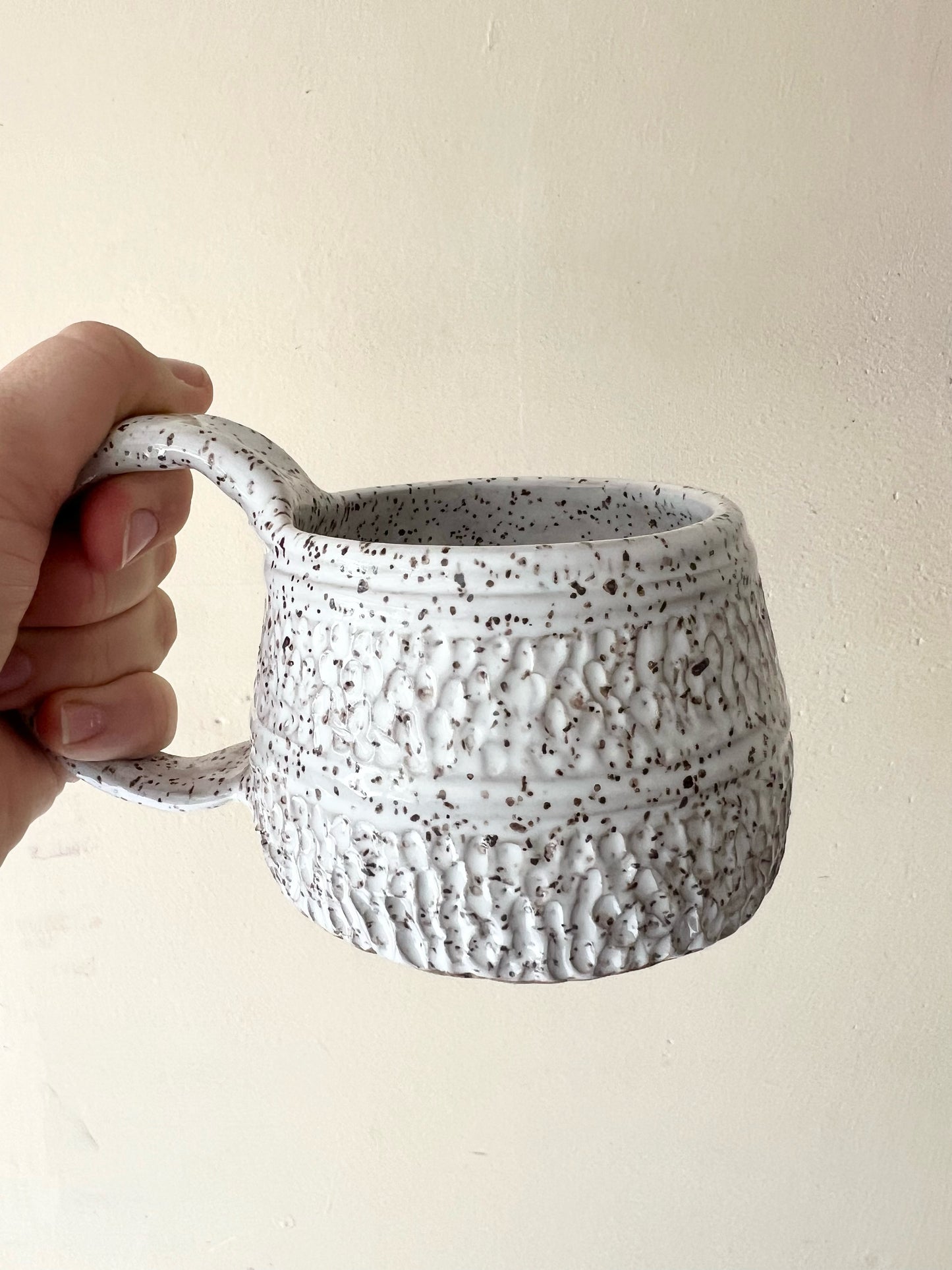 White Classic Carved Mug