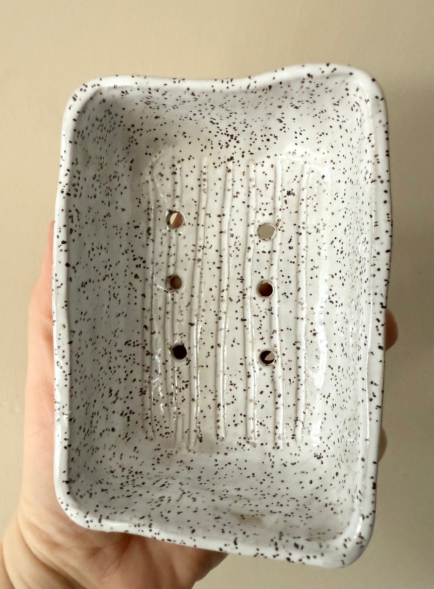 White Gold Speckled Sponge Dish