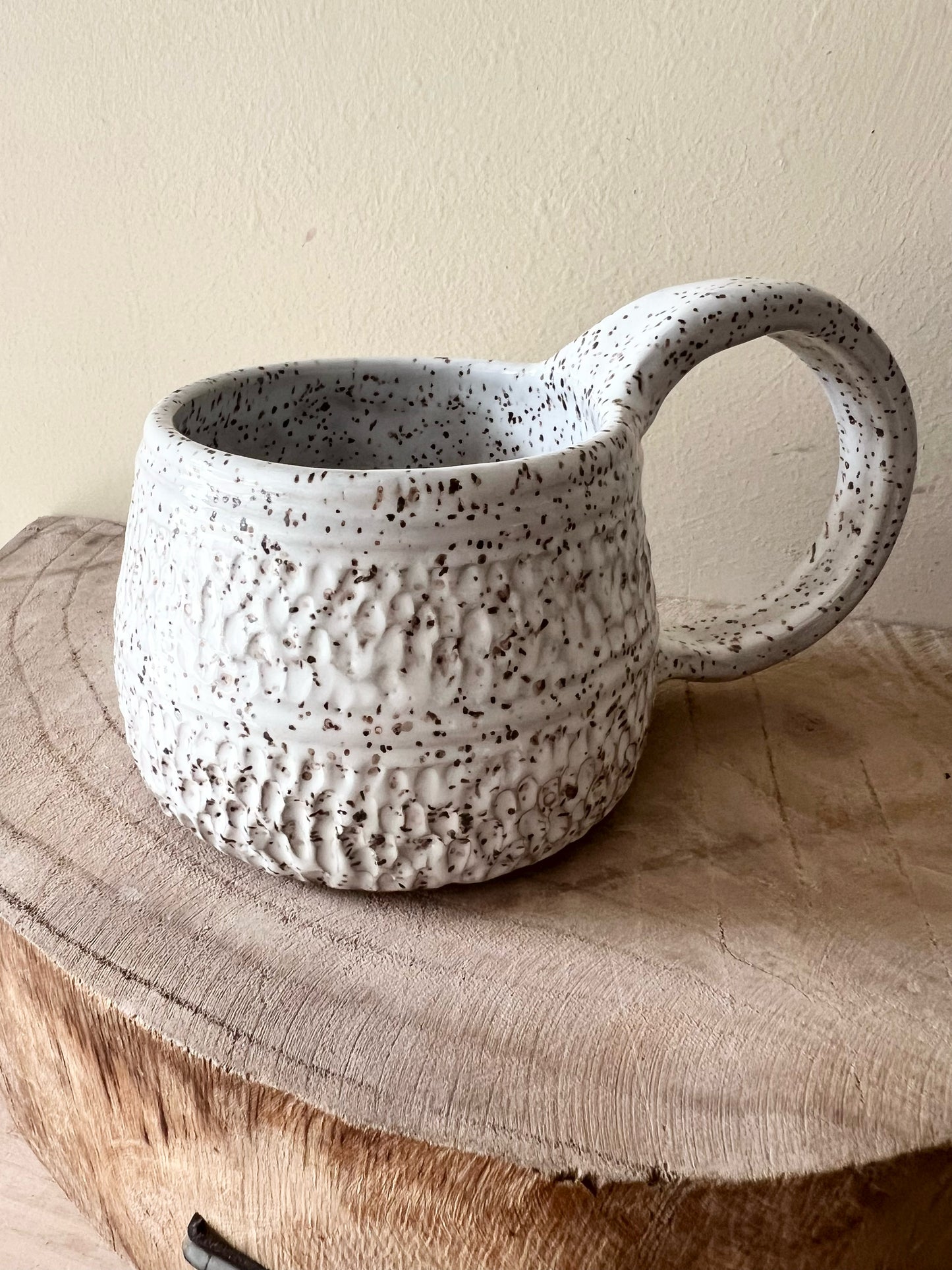 White Classic Carved Mug