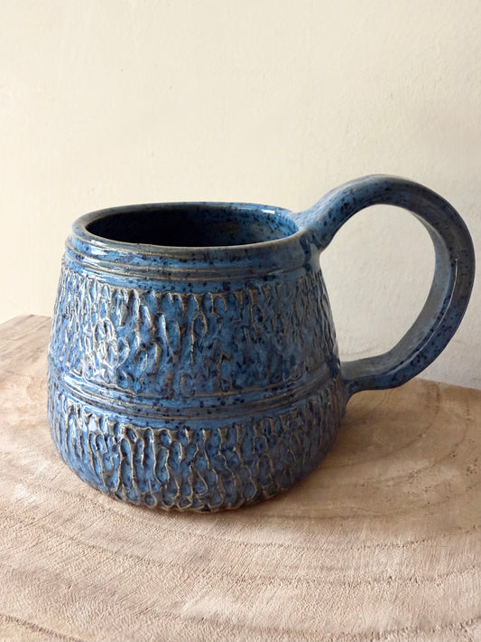 Blue Classic Carved Mug