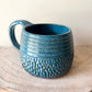 Blue Half Carved Mug