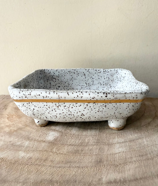 White Gold Speckled Sponge Dish