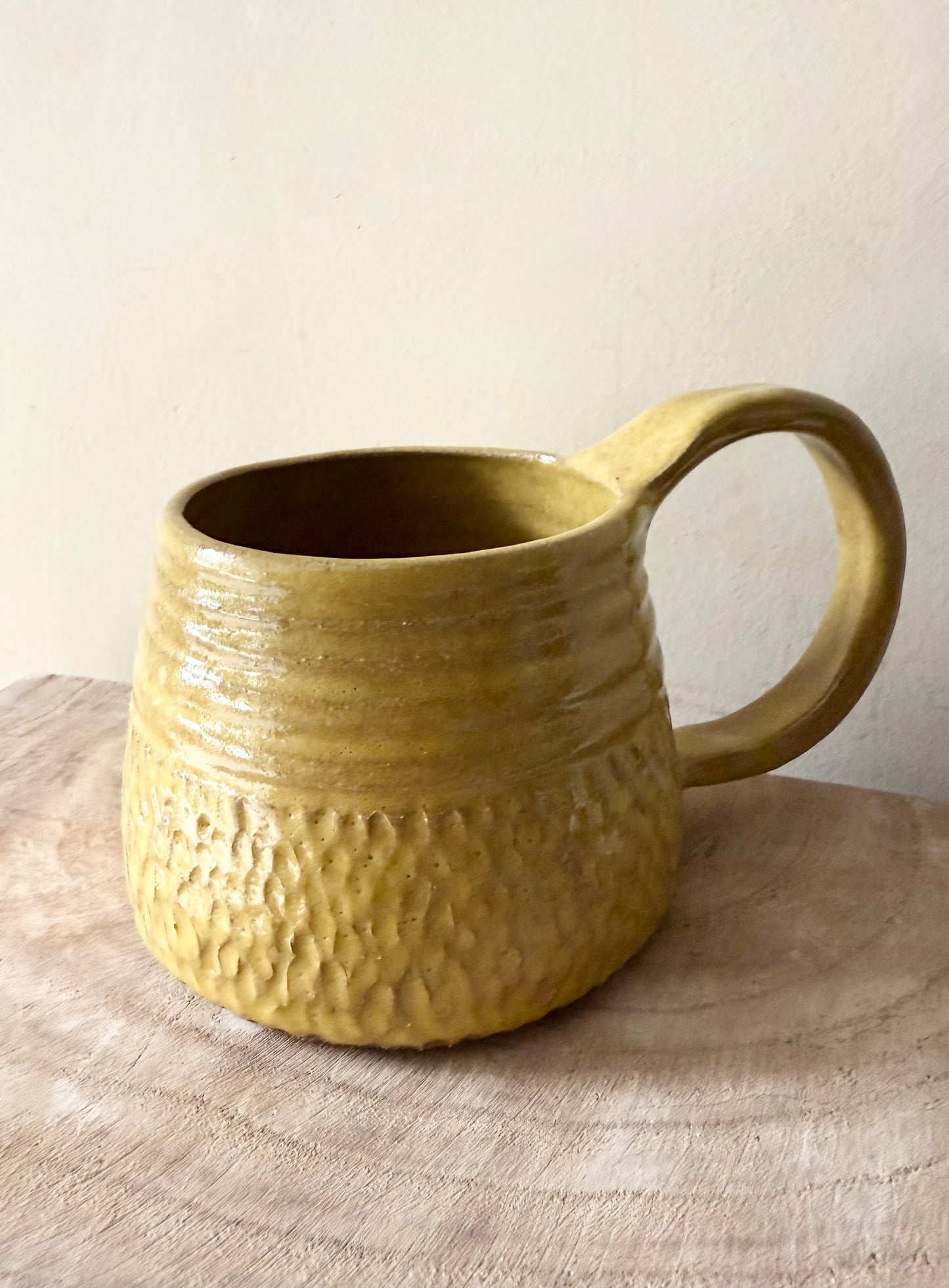Mustard Half Carved Mug