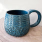 Blue Half Carved Mug