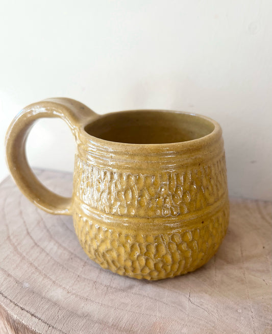 Mustard Classic Carved Mug