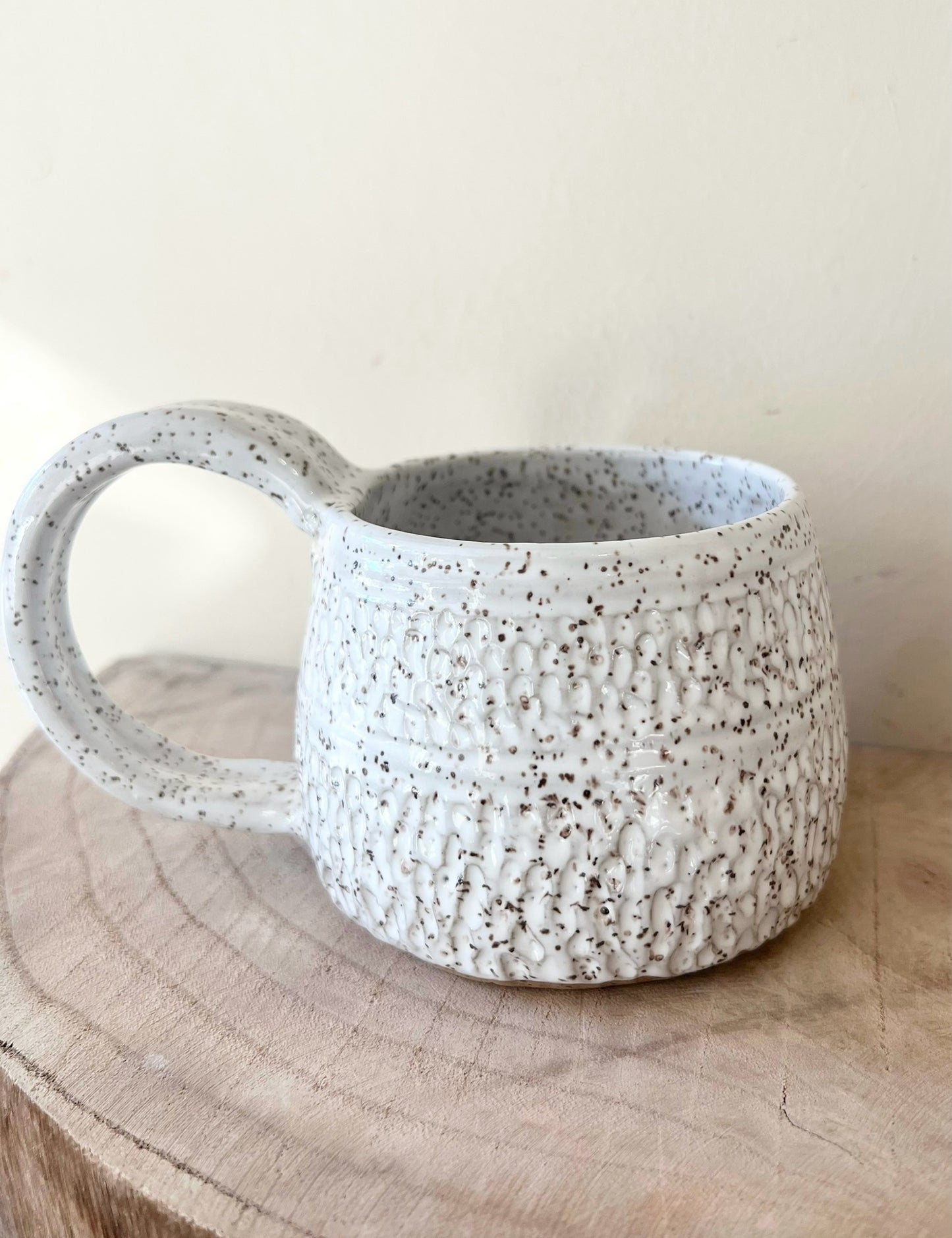 White Classic Carved Mug