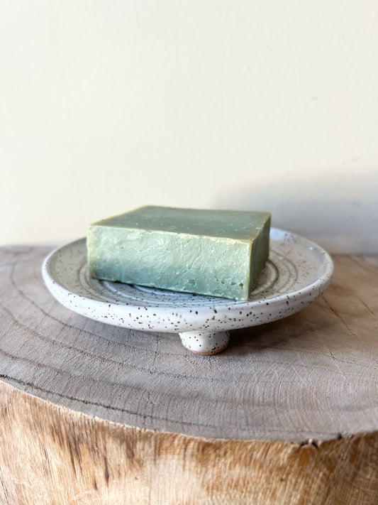 White Speckled Soap Dish