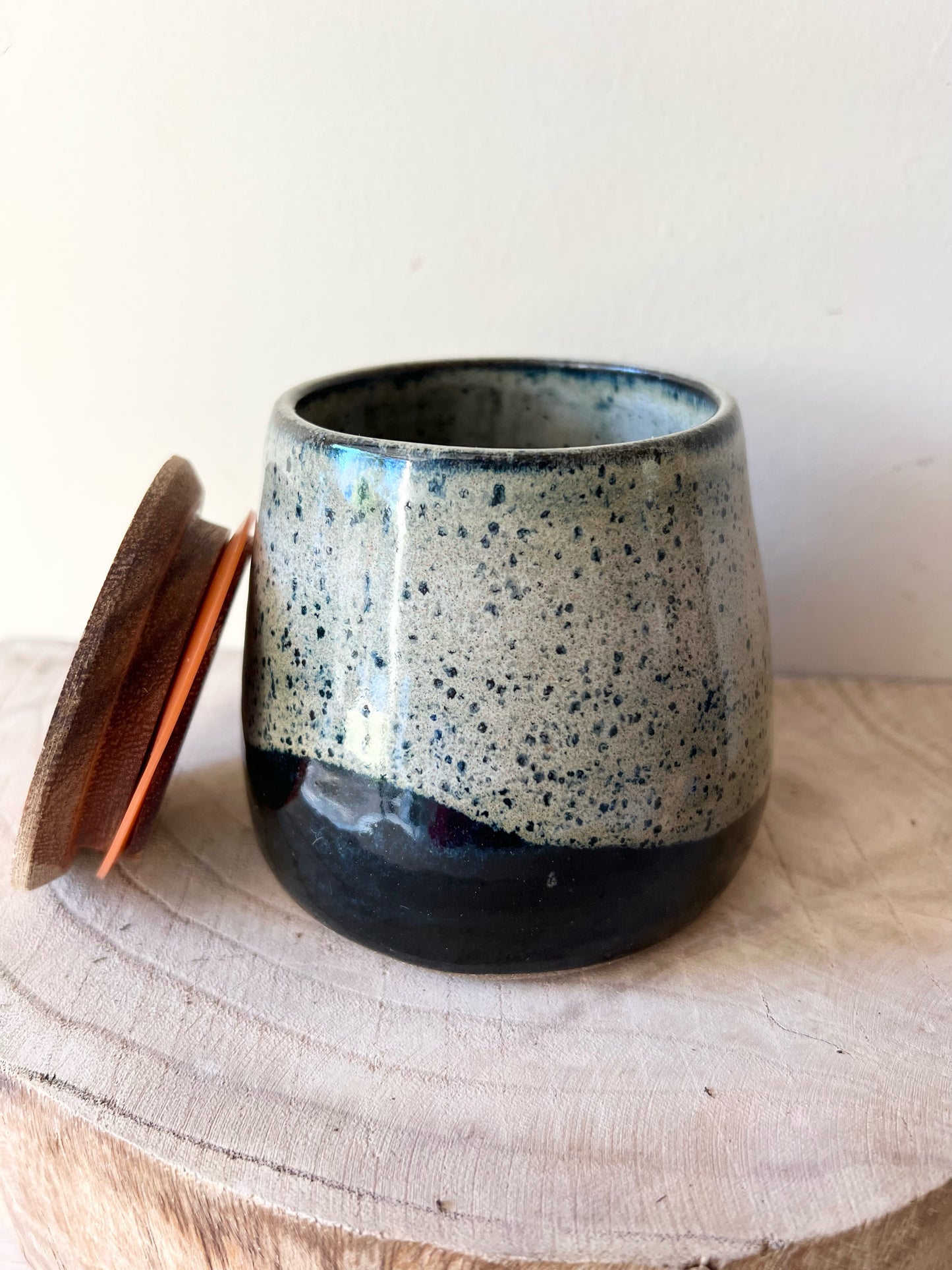 Midnight Speckled Lidded Canister