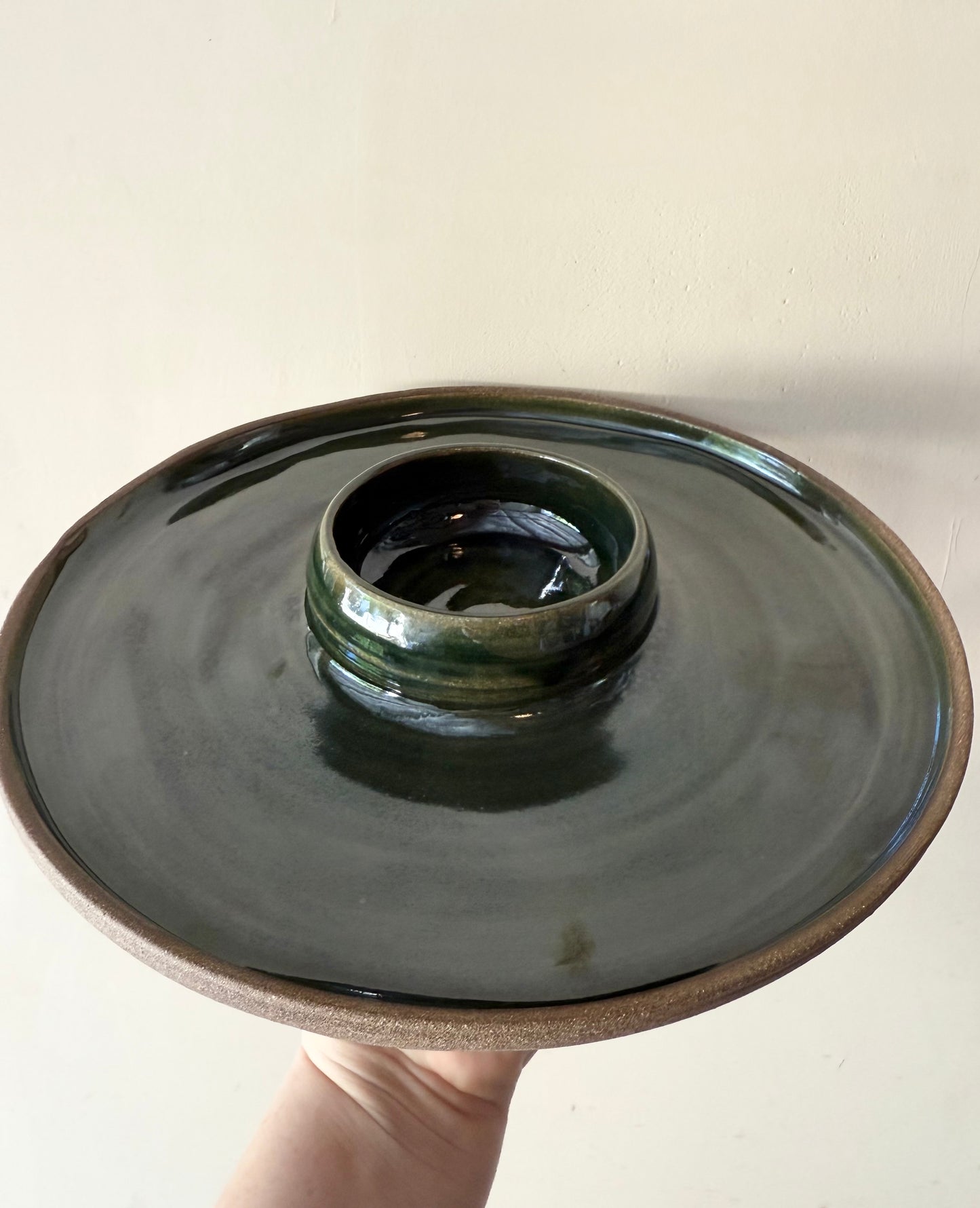 Green Chip and Dip Plate