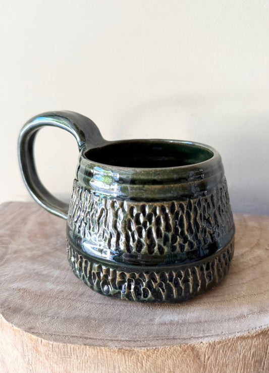 Green Classic Carved Mug